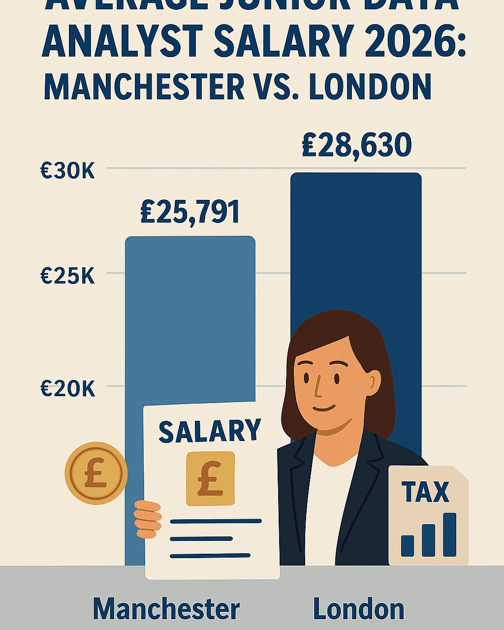 Average Junior Data Analyst Salary 2026: Manchester vs. London